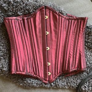 Playgirl White Label - Steel Boned Underbust Corset Burgundy Red